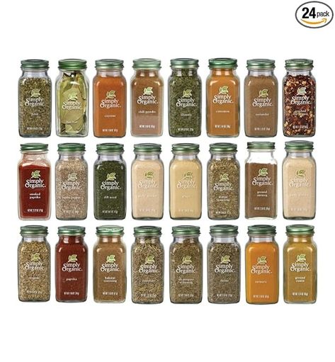 Amazon.com : Simply Organic Herbs, Spices and Seasonings Assorted Variety Sampler Set - (24 Count) In Sanisco Packaging : Grocery & Gourmet Food Simply Organic Spices, Spice Gift Set, Spices Packaging, Spice Gift, Healthy Bars, Organic Snacks, How To Cook Pork, Organic Spice, Cooking Games