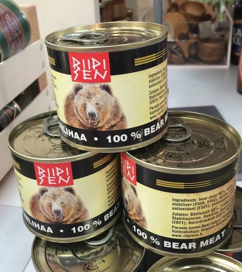 Bear Meat, Strange Foods, Canned Foods, Weird Food, Canned Food, Cookie Dough Cafe, Baking Ingredients, Coffee Cans, Cookie Dough