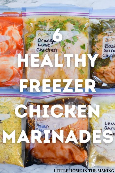 Freezable Chicken Marinades, Freezer Chicken Marinade Recipes, Marinated Freezer Chicken Recipes, Chicken Marinade For Freezer, Freezer To Grill Meals, Marinated Chicken Freezer Meals, Chicken Freezer Marinade, Freezer Grill Meals, Chicken Marinade Freezer Meal Prep