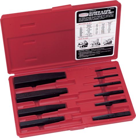 Proto J9500B 10 Piece Screw Extractor Set - Made In The USA Screw Extractor, Stripped Screw, Drill Bit Sizes, Extractor Tool, Industrial Pipe Shelves, Saw Stands, Concrete Tools, Vinyl Storage, Screws And Bolts