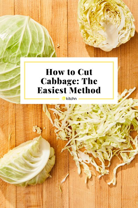 If you're not already a fan of cabbage, it's time to give just one more chance. Although we’ve seen a few creative ways to cut cabbage, there are two essential techniques that you can use for just about any recipe. Here's how to cut cabbage and prep it for recipes. How To Cut Cabbage, Raw Cabbage, Quinoa Benefits, Cabbage Head, Braised Cabbage, Healthy Fruits And Vegetables, Cooked Cabbage, Savoy Cabbage, One More Chance