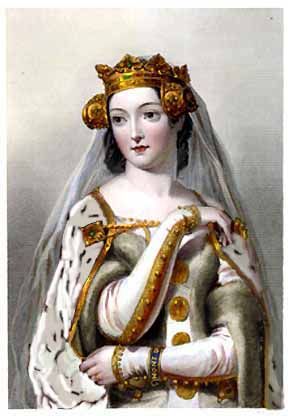 The first documented princess to wear a white wedding gown was Philippa of England who married King Eric of Pomerania in 1406. Her wedding dress was a white tunic with a cloak in white silk bordered with a grey squirrel and ermine fur. Philippa Of Hainault, House Of Plantagenet, Edward Iii, Queen Isabella, Royal Marriage, Magna Carta, Queen Consort, English Royalty, Wars Of The Roses