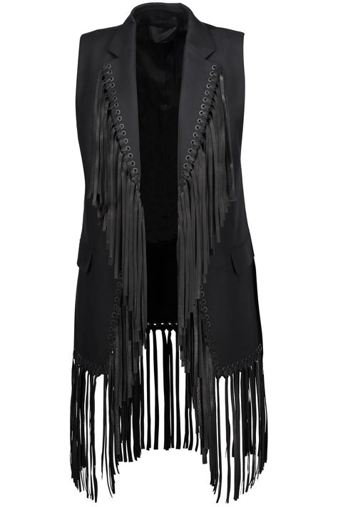 Open Front Vest, Fringe Vest, Looks Country, Fashion Outlet, Vest Outfits, Jacket Design, Leather Outfit, Goth Fashion, Retro Outfits