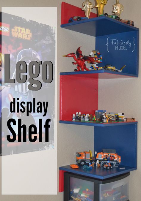 Diy Lego Display, Lego Display Shelves, Lego Display Shelf, Lego Shelves, Lego Room Ideas, Lego Display Ideas, Lego Bedroom, Lego Organization, Diy Lego