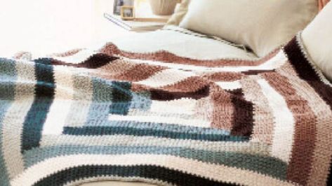 8 Crochet Log Cabin Blanket Patterns | The Crochet Crowd Log Cabin Afghan Crochet Pattern, Crochet Log Cabin Square, Log Cabin Crochet Blanket Pattern Free, Crochet Log Cabin Afghan Pattern Free, Crochet Log Cabin Afghan Pattern, Log Cabin Crochet Pattern Free, Log Cabin Granny Square Crochet Blankets, Log Cabin Crochet Blanket, Log Cabin Crochet Pattern