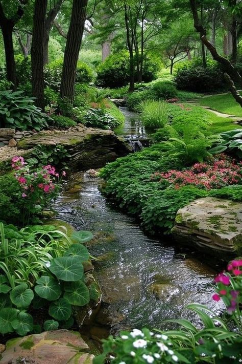 Garden Layouts, Pond Landscaping, Backyard Water Feature, Waterfalls Backyard, Flowing Water, Owl Pictures, Have Inspiration, Pretty Landscapes, Water Features In The Garden