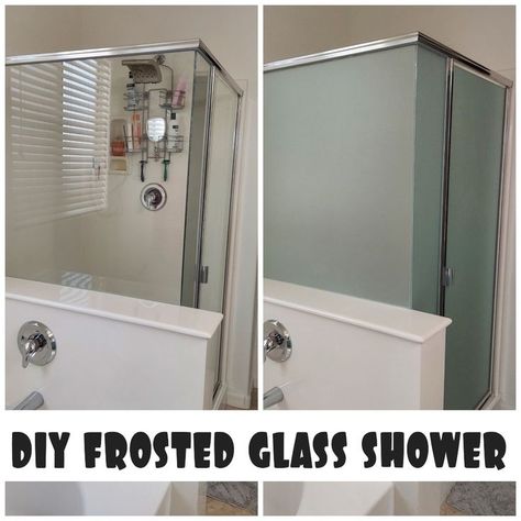 Want to add a little privacy to your glass shower? Or maybe you're sick of looking at everything hanging inside your shower? Let me show you how I fixed both of those issues with some frosted glass privacy film. #diy #glassshower #privacyfilm Glass Shower Walls, Glass Privacy Film, Frosted Shower Doors, Diy Shower Door, Shower Privacy, Glass Shower Wall, Bathroom Mirrors Diy, Wall Film, Shower Glass