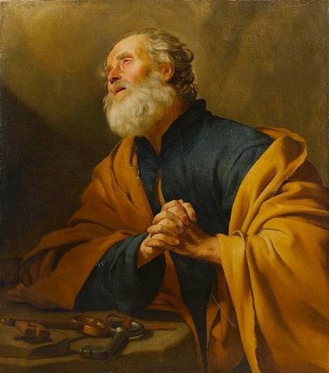 Gerrit van Honthorst Saint Peter Penitent oil on canvas 110.2 x 97.4 cm. (43 3/8 x 38 3/8 in.) Catholic Bible Study, Catholic Bible, Religious Painting, Saint Peter, Baroque Art, Dutch Painters, Divine Mercy, Biblical Art, Catholic Art