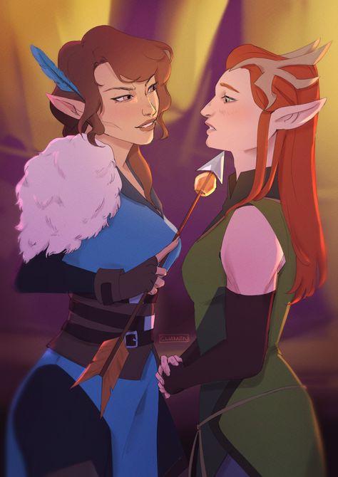 Vex X Keyleth, Keyleth X Vex'ahlia, Vex Ahlia, Ava And Leah, The Legend Of Vox Machina, Legend Of Vox Machina, Critical Role Vox Machina, Critical Role Art, Cute Fanart