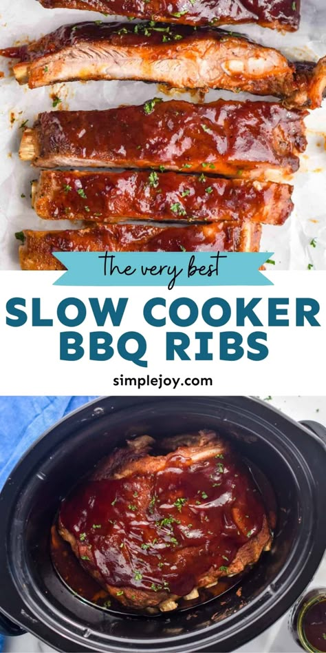 Crockpot Pork Ribs, Crock Pot Ribs, Slow Cooker Pork Ribs, Oven Cooked Ribs, Slow Cooker Ribs Recipe, Boneless Pork Ribs, Slow Cooker Bbq Ribs, Crockpot Ribs, Bbq Pork Ribs