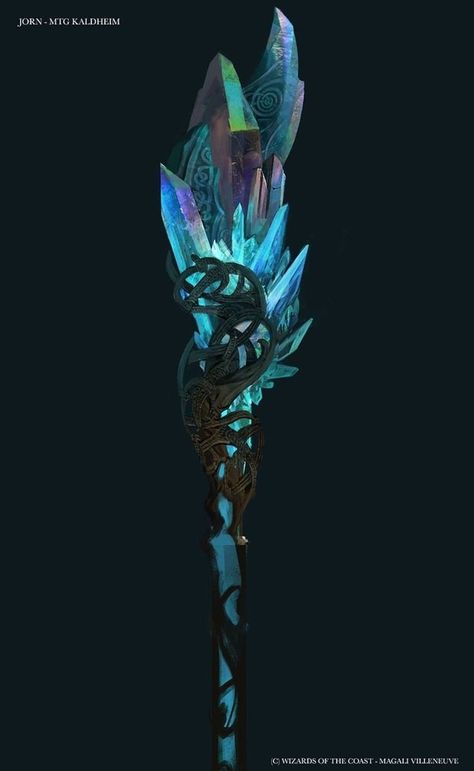 Crystal Staff Fantasy Art, Ice Staff Fantasy Art, Ice Staff, Crystal Staff, Staff Magic, Magic Staff, D D Items, Fantasy Props, Creative Drawing Prompts