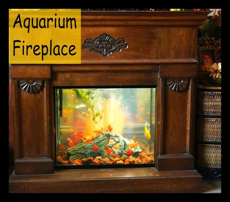 Suzy Homefaker: Aquarium Fireplace Goldfish Breeding, Cool Aquariums, Unique Fish Tanks, Above Fireplace, Cool Fish Tanks, Unique Fish, Pond Fish, Old Fireplace, Cool Fish