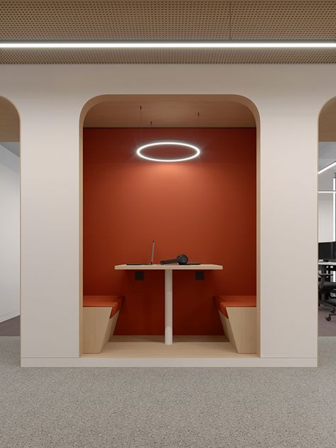 Office Booth Seating, Office Booth, Office Meeting Room, Office Pods, Smart Office, Booth Seating, Hospital Interior Design, Corporate Interiors, Huge Windows