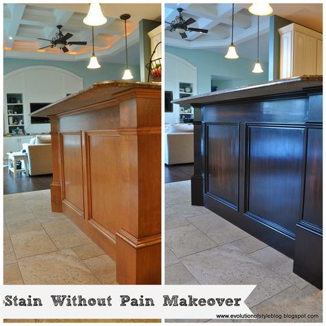 How To Apply Gel Stain - very easy tutorial.  This is an awesome before & after! Minwax Polyshades, Gel Stains, Diy Home Improvements On A Budget, General Finishes, Gel Stain, Up House, Style At Home, Redo Furniture, Diy Home Improvement