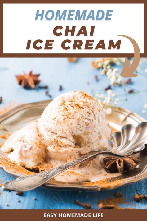 Chai Tea Ice Cream, Tea Ice Cream Recipe, Heavenly Dessert Recipe, Chai Ice Cream, Ginger Ice Cream, Frozen Treats Recipes, Scream 4, Quick Cookies Recipes, Frozen Yogurt Recipes