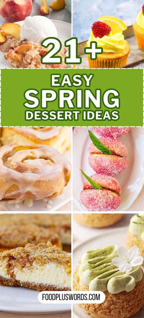 Springtime brings a fresh breeze of inspiration for delightful desserts that are both easy to make and perfect for feeding a crowd. Dive into a collection of gluten-free, dairy-free, and healthy options that are as pretty as they are delicious. From cookies to cakes, these spring dessert recipes are sure to satisfy your sweet tooth and add a touch of aesthetic charm to your seasonal gatherings. These yummy ideas will elevate your spring meals to new heights of enjoyment. Savory Dessert Recipes, Spring Dessert Recipes, Carmel Desserts, Dessert Recipes For A Crowd, Spring Cakes Recipes, Aip Treats, Vegan Caramel Apple, Gluten Free Lemon Bars, Recipes For A Crowd