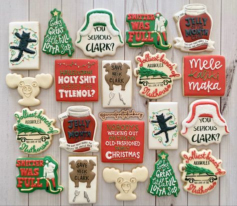 Christmas Vacation Cookies, Vacation Cookies, Christmas Sugar Cookie Designs, Christmas Vacation Party, Lampoons Christmas Vacation, Christmas Drinking, Cookies Theme, Making Cookies, Winter Cookie