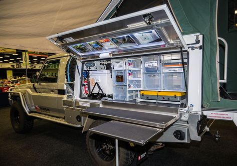 Ute Canopy Ideas, Truck Canopy Camping, Awning Ideas, Canopy Ideas, Ute Canopy, Awning Roof, Ute Trays, Welding Rig, Stainless Steel Bench