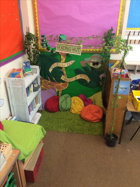 Safari Classroom Decorations, Reading Hut, Classroom Reading Corner, Safari Theme Classroom, Safari Classroom, Reading Corner Classroom, Reading Area, Theme Classroom, Reading Classroom