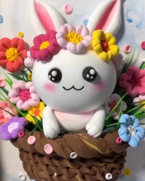 White Clay Art, Clay Cute Crafts, Clay Cute Ideas, Cute Clay Diy, Cute Clay Art Ideas, Craft With Clay, Clay Crafts Ideas, Polymer Clay Rabbit, Cute Clay Art