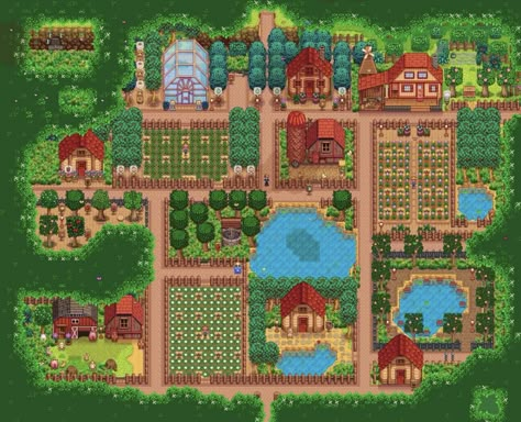 Cute Stardew Valley Forest Farm, Stardew Valley Forest Layout, Stardew Valley Forest Farm Design, Stardew Valley Forest Farm Ideas, Forest Farm Stardew Valley, Stardew Forest Farm, Stardew Valley Forest Farm Layout, Stardew Farm Layout, Forest Layout