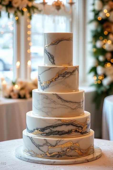 marble wedding cake, wedding cake, wedding cake decorating idea Geode Wedding Cake, Marble Wedding Cake, Soft Blue Wedding, Wedding Cake Decorating, Textured Wedding Cakes, White Fondant, Pretty Wedding Cakes, Creative Wedding Cakes, Beach Wedding Cake