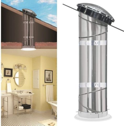 Tube Skylight Bathroom, Solar Lights Indoor Ideas, Sun Tubes Natural Light, Solar Tubes Skylight, Light Tubes Skylight, Skylight Tube, Tube Skylight, Sun Tube, Solar Tube Lighting