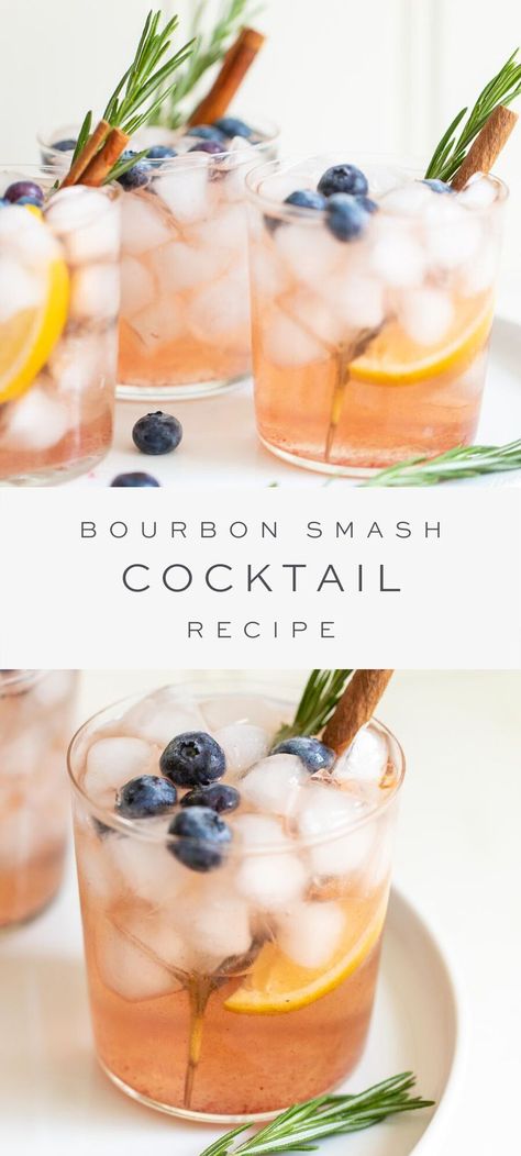 Whiskey Party Food, Whiskey Smash Recipe, Bourbon Smash Cocktail, Bourbon Party, Family Drinks, Whiskey Party, Whiskey Smash, Bourbon Cocktail Recipe, Bourbon Smash