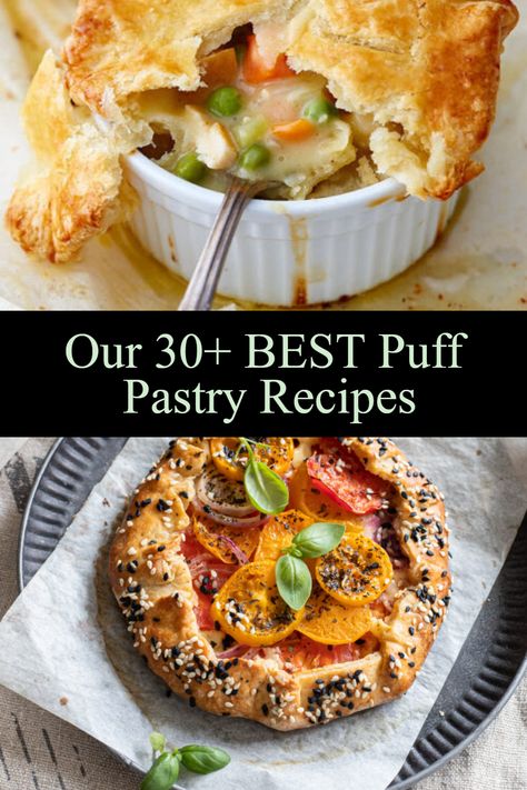 Recipes Using Puff Pastry Dinners, Puffed Pastry Recipes Dinners, Dinner Ideas Using Puff Pastry, Puffed Pastry Dinner Recipes, Recipe Using Puff Pastry Sheet, Dinner Ideas With Puff Pastry, Puff Pastry Entrees, Stuffed Pastry Recipes, Dufour Puff Pastry Recipes