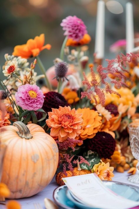 Ultimate Pumpkin Party Ideas for Fall Fun Fall Flower Birthday Party, Fall Flower Party, Pumpkin Decorating Party For Adults, Pumpkins And Petals Party, Fall Birthday Party Ideas For Women, Pumpkin Flowers Centerpiece, Pumpkin Party Ideas, Fall Pumpkin Flower Centerpiece, Pumpkin Decorating Party