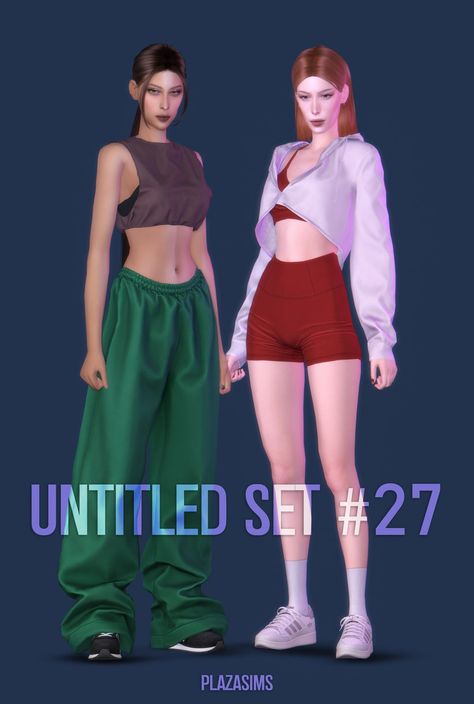 Untitled set #27 | Patreon Sims 4 Cc Fitness Clothes, Ts4 Clothes, Sweats Set, Cc Shopping, Clothes Cc, Cc Sims4, Sims 4 Cas Mods, Cc Folder, Nike Set