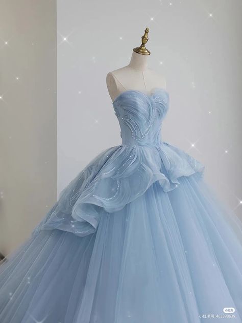 Blue Poofy Dress, Blue Debut Gown, Ball Gown With Corset, Princess Dress Blue, Blue Fairy Dress, Ball Gown Blue, Tulle Princess Dress, Debut Gowns, Debut Dresses