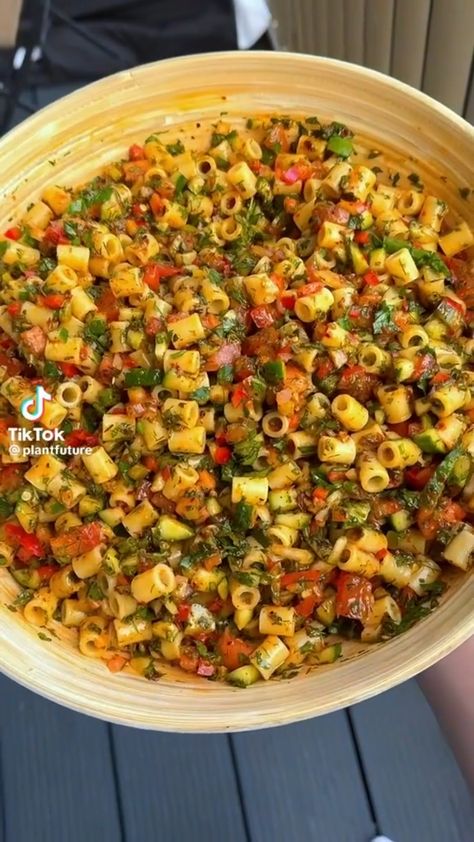 Healthy Egyptian Recipes, Tick Tock Dinner Recipes, Salad Olivieh Persian Recipe, What To Bring To A Party, High Vegetable Meals, Supper Club Menu Ideas, Pasta Salad Feta, Small Plates Food Ideas, Egyptian Salad