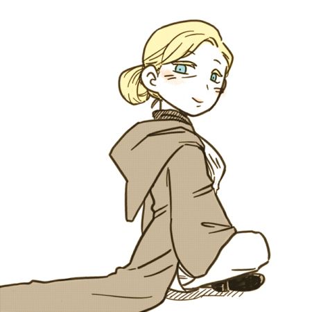 1girl blonde_hair blue_eyes boots cloak crossed_legs female genderswap hair_bun jedi looking_at_viewer losso lowres obi-wan_kenobi sitting smile solo star_wars Female Obi Wan Kenobi, Freya Mavor, Tusken Raider, Jedi Knight, Blonde Hair Blue Eyes, Last Jedi, Obi Wan Kenobi, Hair Bun, Force Awakens