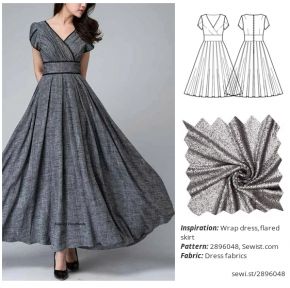 Flare Skirt Sewing Pattern, Audrey Dress Pattern, Evening Dress Patterns Free Sewing, Long Dress Pattern Sewing, Clothing Patterns Dresses, Formal Dress Patterns For Women, Diy Long Dress, Long Wrap Skirt Pattern, Sewing Women's Clothes