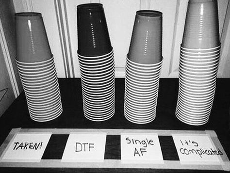 Color code cups based on relationship status Color Coded Cups For Party, Party Rules, Colored Cups, Solo Cup, Single Taken, Party Inspo, Planning Inspiration, Halloween Party Themes, Baddie Makeup