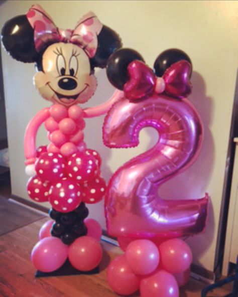 Minnie Mouse Birthday Theme, Balloon Pillars, Minnie Mouse Decorations, Minnie Mouse Balloons, Minnie Mouse Birthday Decorations, Minnie Mouse Theme, Panda Party, Balloon Stands, Balloon Sculptures