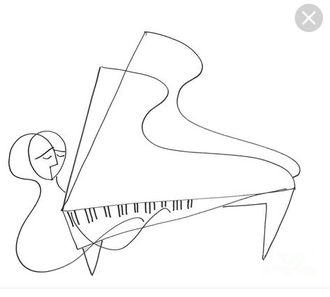 Piano Line Drawing, Instruments Drawing, Piano Tattoo, Musical Instruments Drawing, Piano Art, Note Tattoo, Minimalist Drawing, Piano Man, Ink Drawings