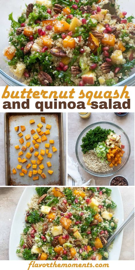 Butternut squash and quinoa salad is a hearty, flavorful fall salad that's perfect for meal prep or elegant enough for dinner parties and holidays! It's gluten-free, vegan and easily customized with your favorite ingredients! #quinoa #butternutsquash #saladrecipes Anti Inflammation Quinoa Salad, Squash And Quinoa Recipes, Quinoa Fall Salad, Paleo Quinoa Recipes, Christmas Quinoa Salad, Quinoa Dinner Recipes, Quinoa Sweet Potato Salad, Quinoa Meal Prep, Quinoa Salad Recipes Cold