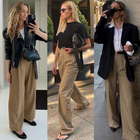 Camel Trousers Outfit, Camel Pants Outfit, Minimalist Outfits, Parisian Look, Business Professional Outfits, Classic Capsule Wardrobe, Mum Fashion, What To Wear Today, Black Outfits