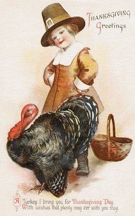 *THANKSGIVING ~ Vintage greetings card Victorian Thanksgiving, Vintage Thanksgiving Greeting Cards, Vintage Thanksgiving Greetings, Vintage Thanksgiving Cards, Ellen Clapsaddle, Pilgrim Thanksgiving, Fall Coasters, Thanksgiving Vintage, Autumn Diy