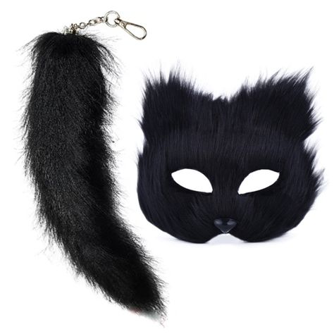 Therian Mask and Tail Set Halloween Cosplays Costume Accessorie Cats Mask Tail Half Face Faux Furs Foxes Tail Cats Mask - AliExpress 200000532 Fox Tail Keychain, Halloween Costume Props, Masquerade Halloween, Mascaras Halloween, Wolf Mask, Fox Mask, Mask Masquerade, Half Face Mask, Halloween Masquerade