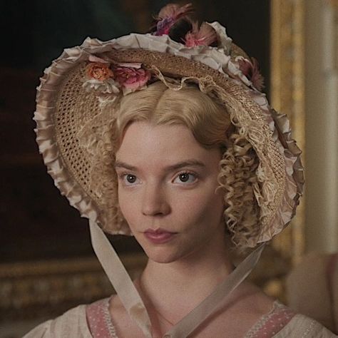 1800s Makeup, Jane Austen Aesthetic, Emma Movie, Austen Aesthetic, Bridgerton Oc, Emma. 2020, Anya Joy, Emma 2020, Emma Woodhouse