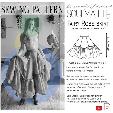 Sewing Skirt, Skirt With Ruffles, Cute Sewing Projects, Knee Skirt, Seam Allowance, Skirt Patterns Sewing, Sewing Skirts, Sewing Design, Diy Sewing Clothes