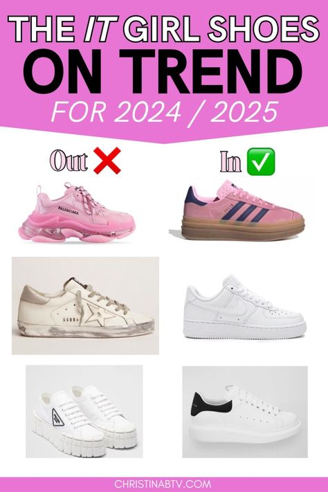 Elevate your shoe game with Women's Trendy Shoes Sneakers for 2024 and 2025. Our guide highlights the Fashion Trends that are set to inspire, including Preppy Shoes that offer a mix of style and sophistication. Discover how to incorporate these trendy shoes into your wardrobe for a fresh and fashionable look. Sneakers Types Women, New Sneakers Aesthetic, Shoe Trends 2025 Women, Shoes For 2025, Sneakers Trend 2025, Trendy Products 2024, Women’s Trendy Sneakers 2024, Shoes Women 2024, 2025 Shoe Trends