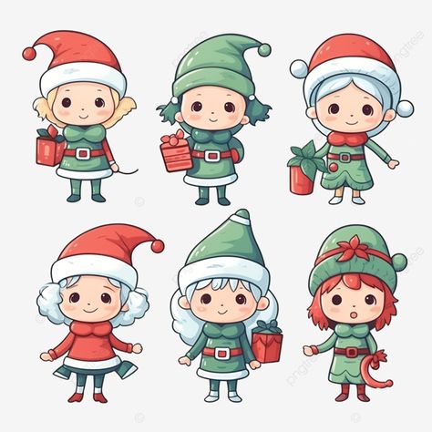 Cartoon Characters Stickers, Elf Images, Elf Cartoon, Hand Clipart, Stickers Collection, Christmas Elves, Elf Costume, Cute Clipart, Kids Stickers