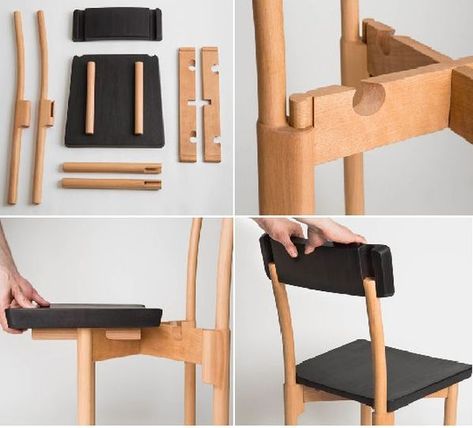 Wooden Chair Plans, Wood Chair Design, Chair Design Wooden, Cnc Furniture, Table Bistrot, Flat Pack Furniture, Built In Bookcase, Modular Furniture, The Chair