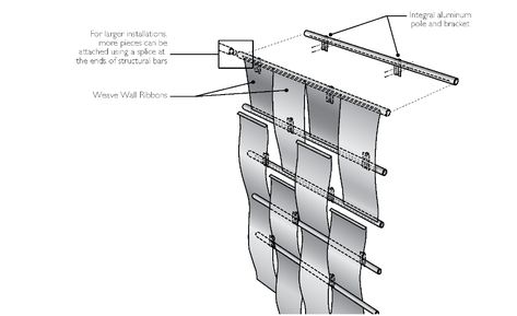 Weave Wall - Moz Designs | Architectural Products + Metals Sheet Metal Projects, Architectural Lettering, Kinetic Architecture, Interactive Architecture, Textured Wall Panels, Wall Weave, Facade Material, Custom Metal Fabrication, Studios Architecture