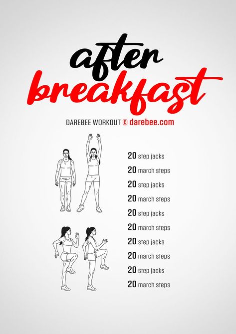 After Breakfast Workout 30 Day Plank Challenge For Beginners, Darebee Workout, Yoga Chart, Quick Morning Workout, Before Bed Workout, Standing Workout, Mini Workouts, Body Exercises, Home Fitness