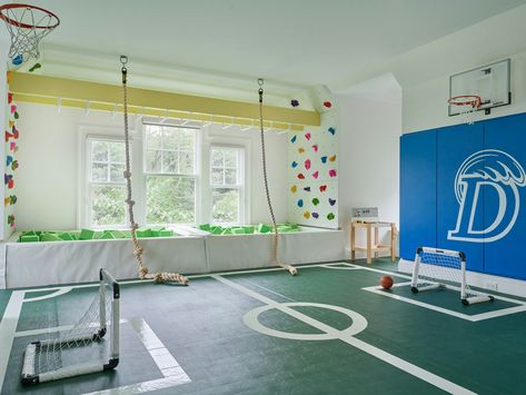 Modern Kids Playroom, Organize A Playroom, Playroom On A Budget, Sensory Gym, Playroom Table, Kids Basement, Playroom Design, Jungle Gym, Gym Room